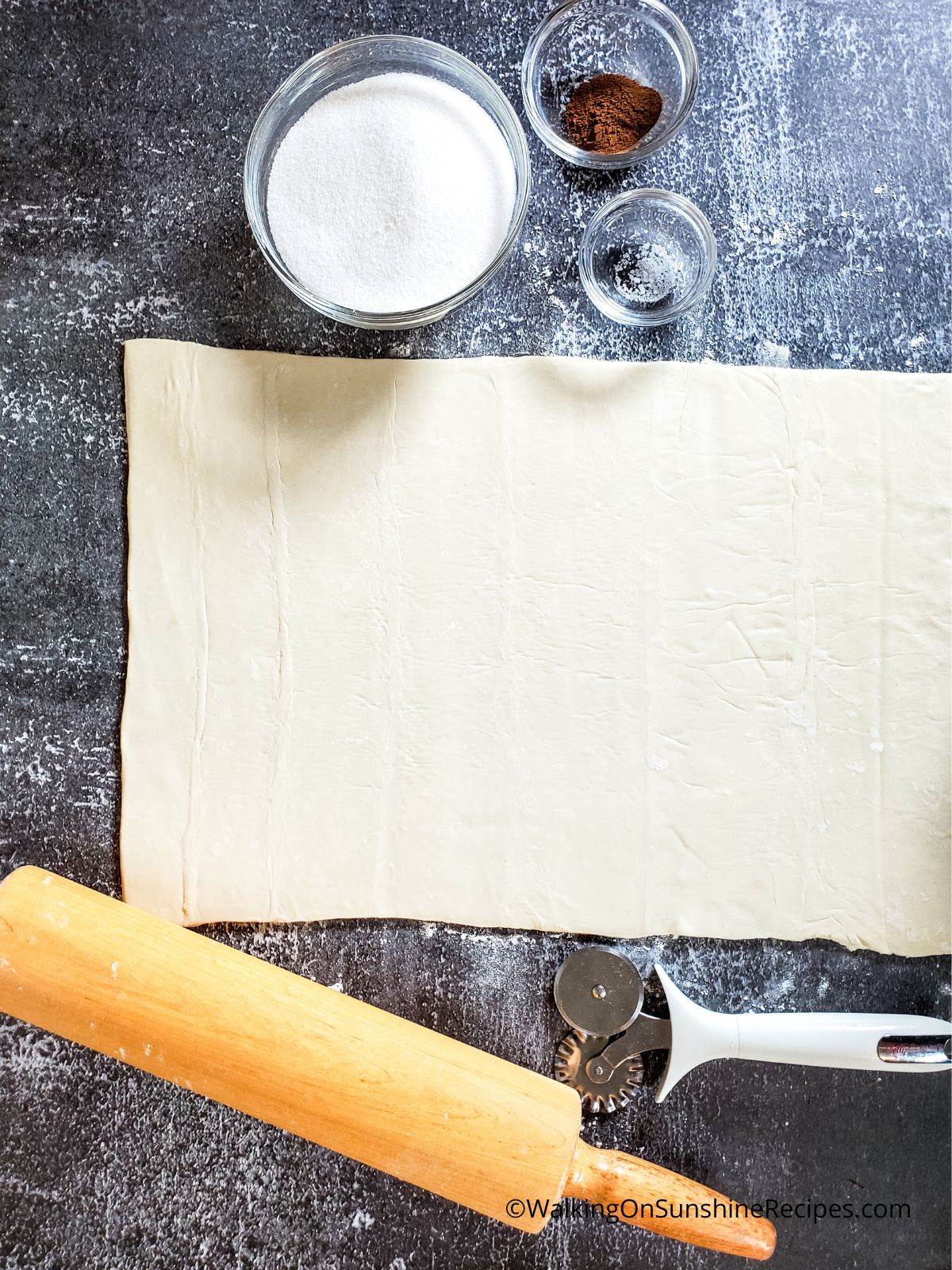 use a rolling pin for puff pastry sheets.