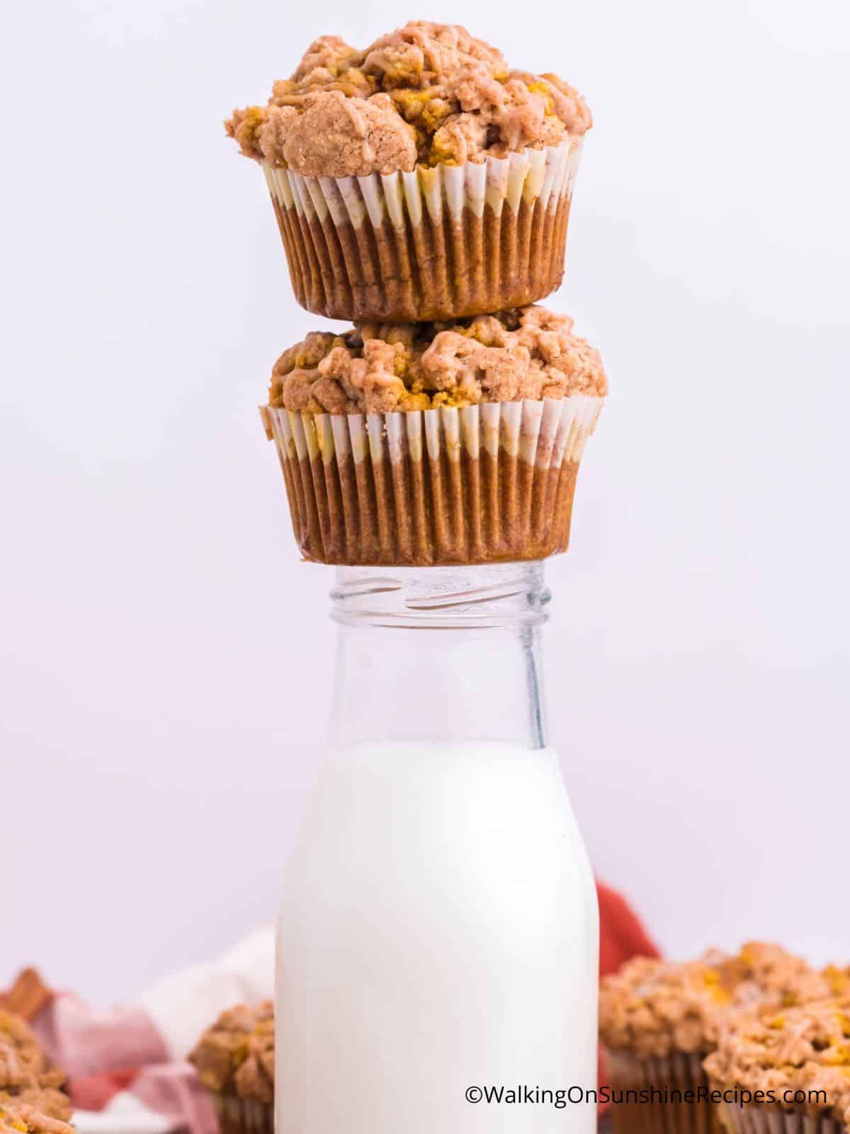 pumpkin muffins with spice cake mix.