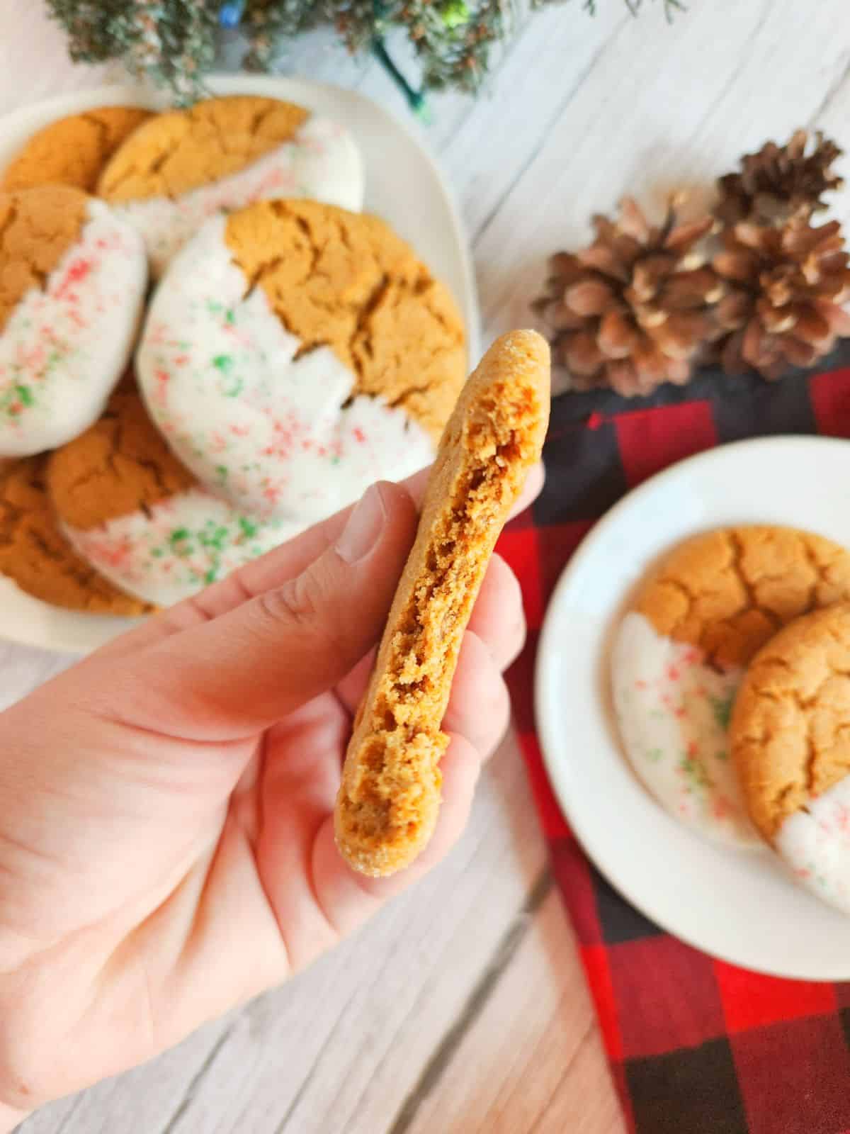 Gingerbread Cookie Recipe broken in two.