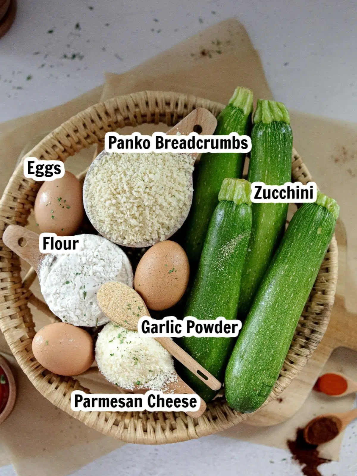 Ingredients for Zucchini Fries