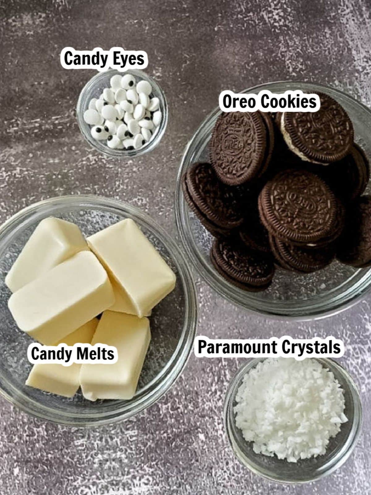 Ingredients for mummy cookies.
