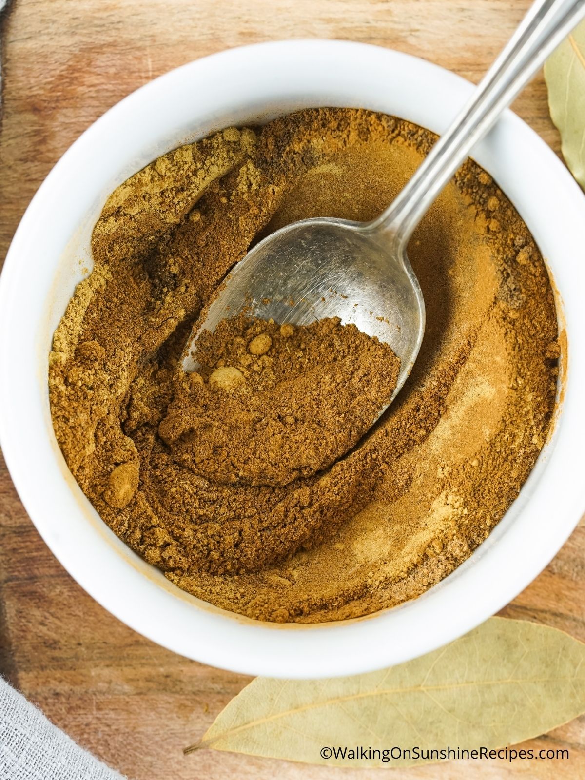 Use a spoon to combine the spices.