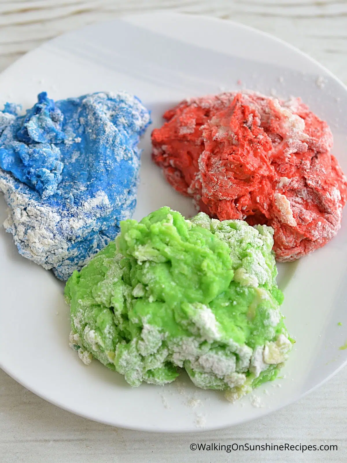 Add food coloring to cake mix cookie batter.