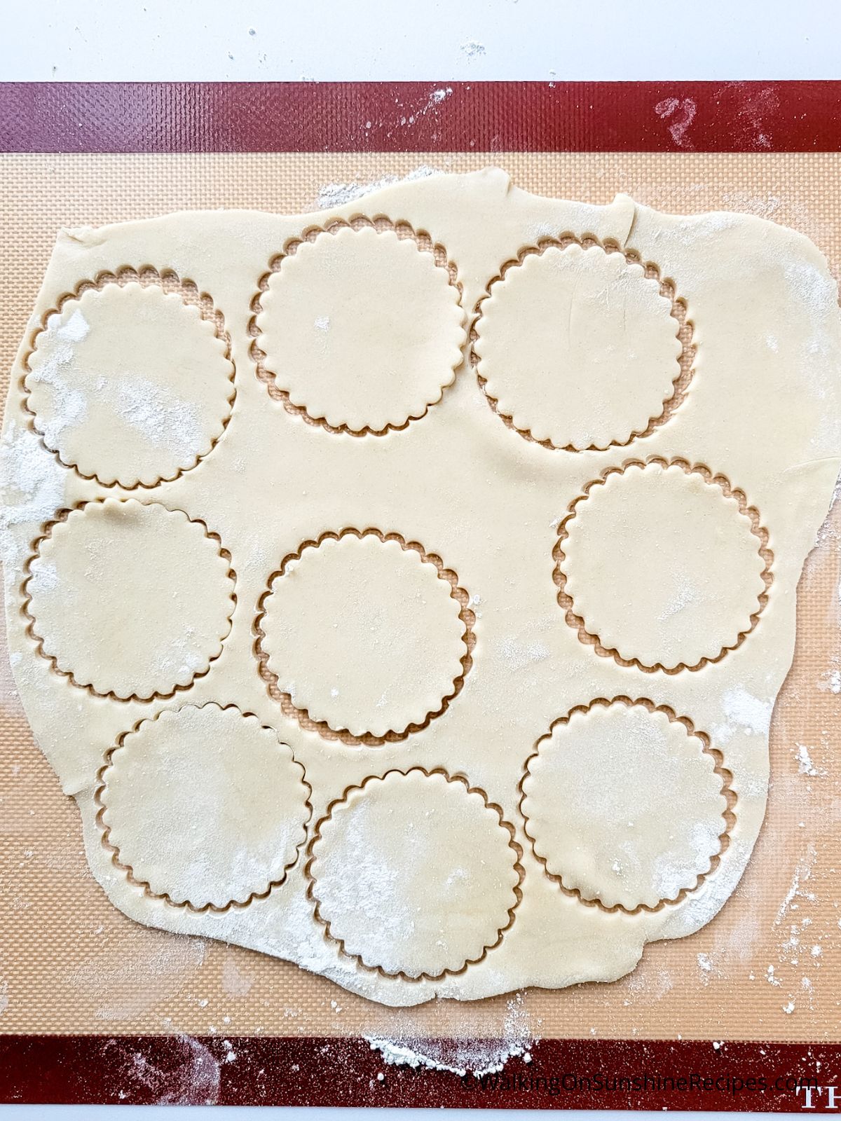 pie dough circles for mini apple pies.