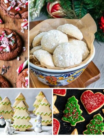 A collection of 4 different best christmas cookies.