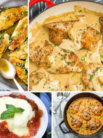 4 chicken cutlet recipes with sauce.