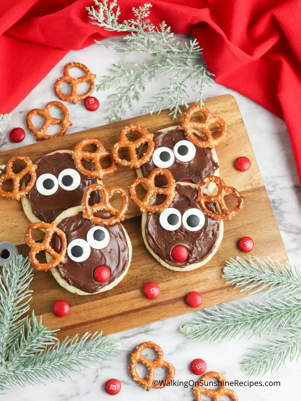 Reindeer Sugar Cookies with refrigerator sugar cookie dough.