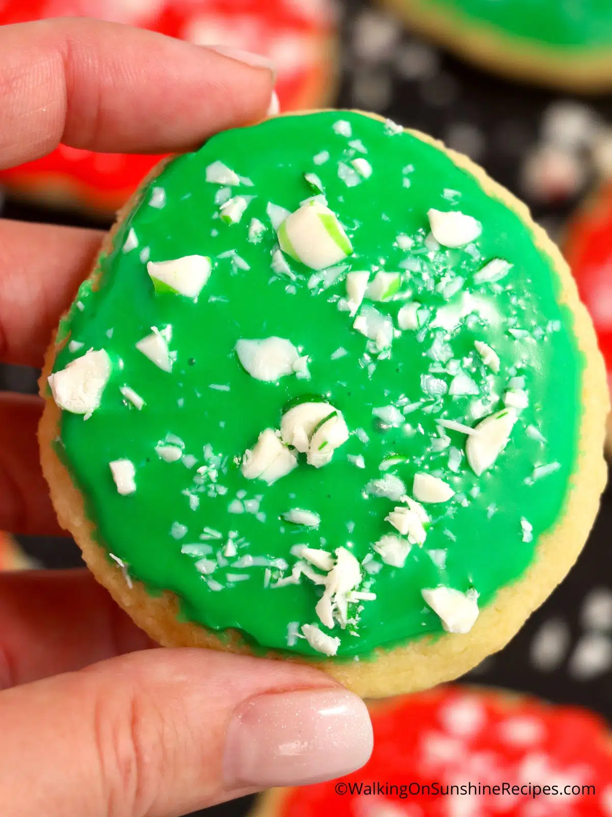 sugar cookies with green frosting.