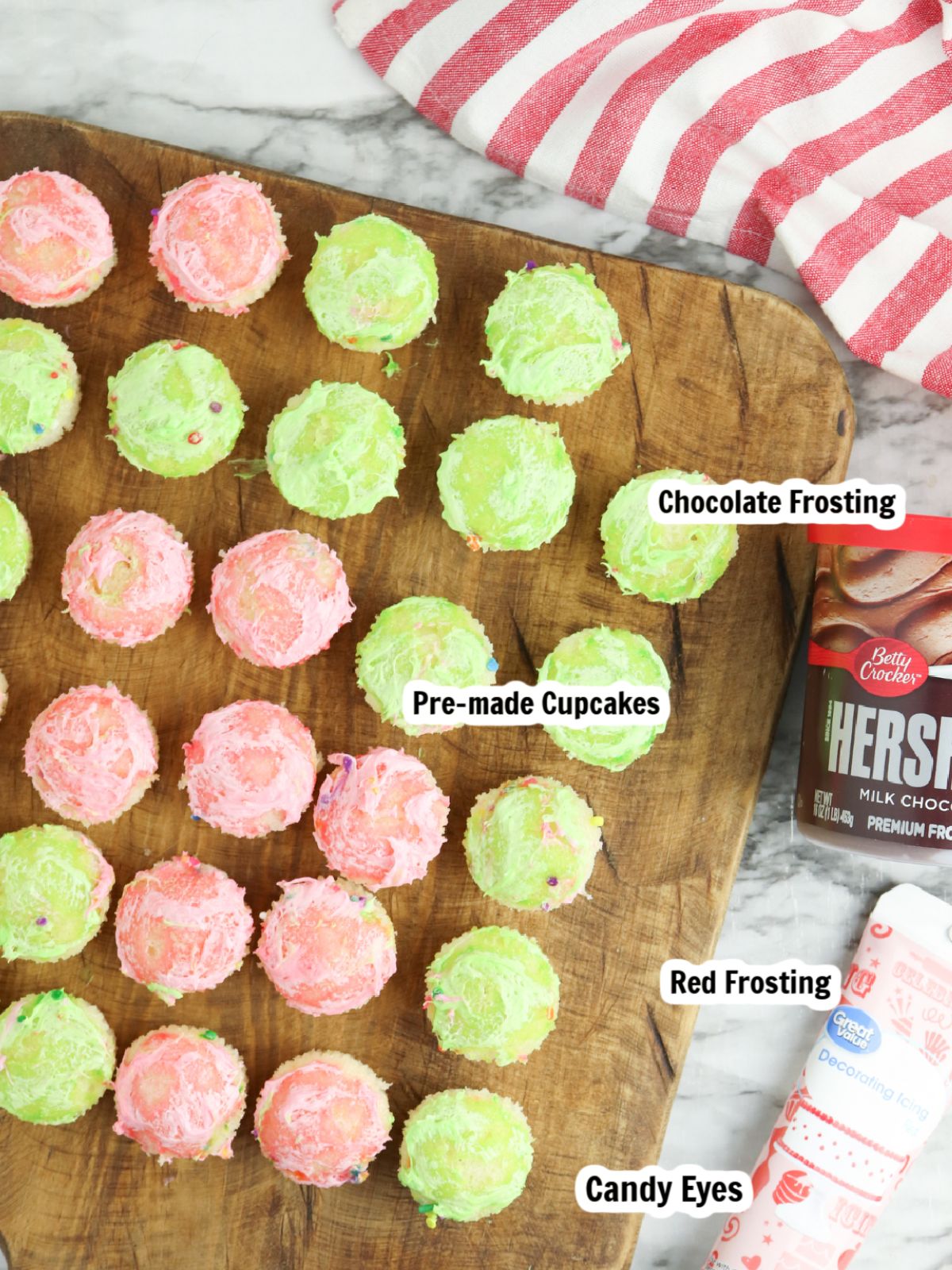 ingredients for pull apart cupcake cake.