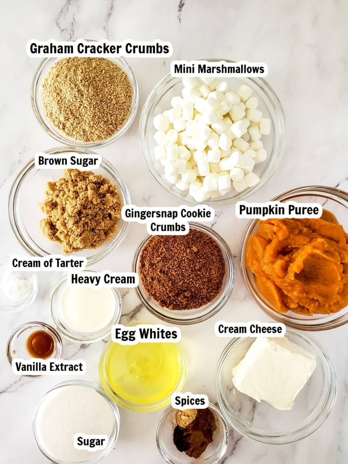 ingredients for pumpkin cheesecake.