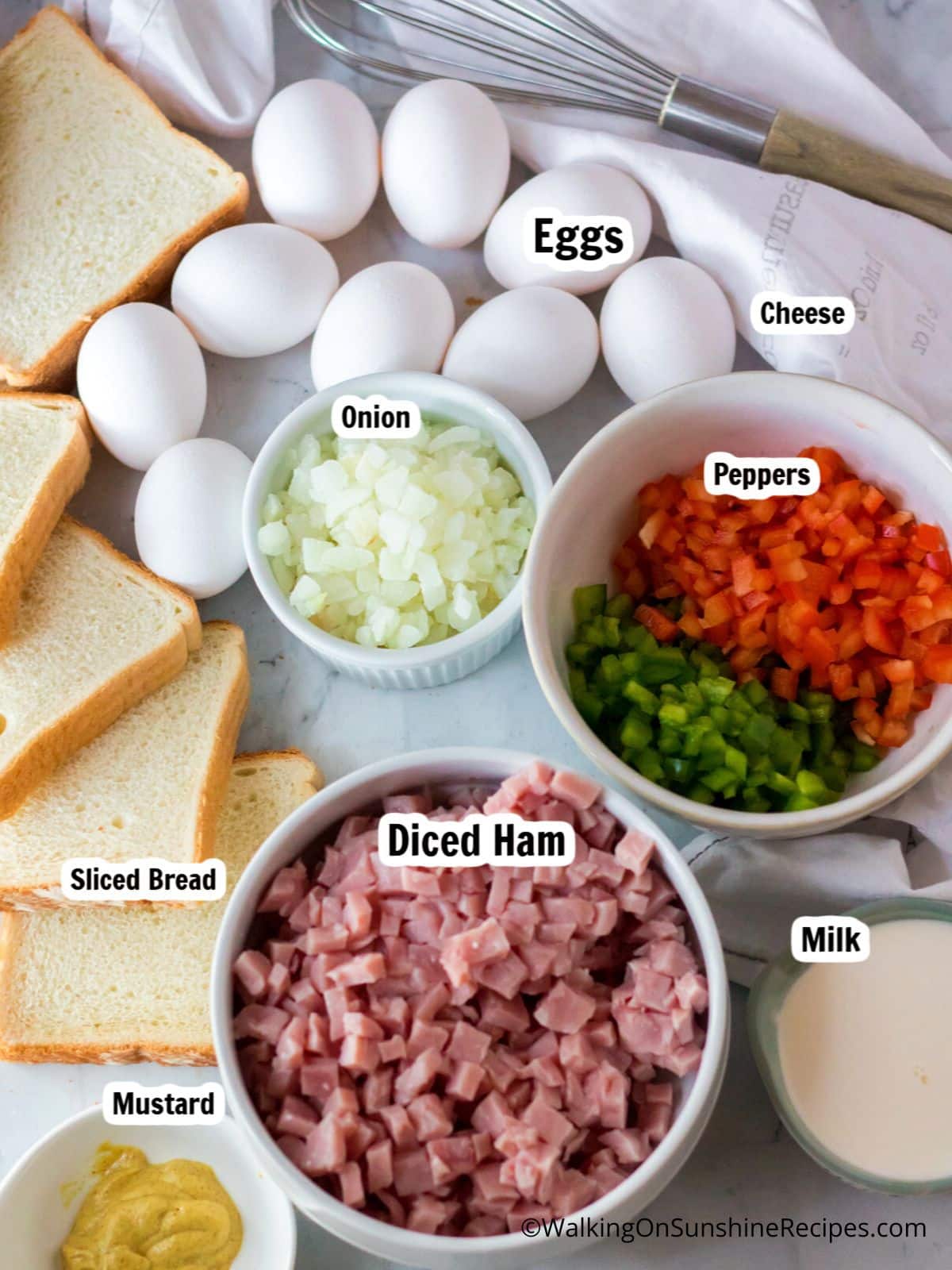 overnight breakfast casserole ingredients.