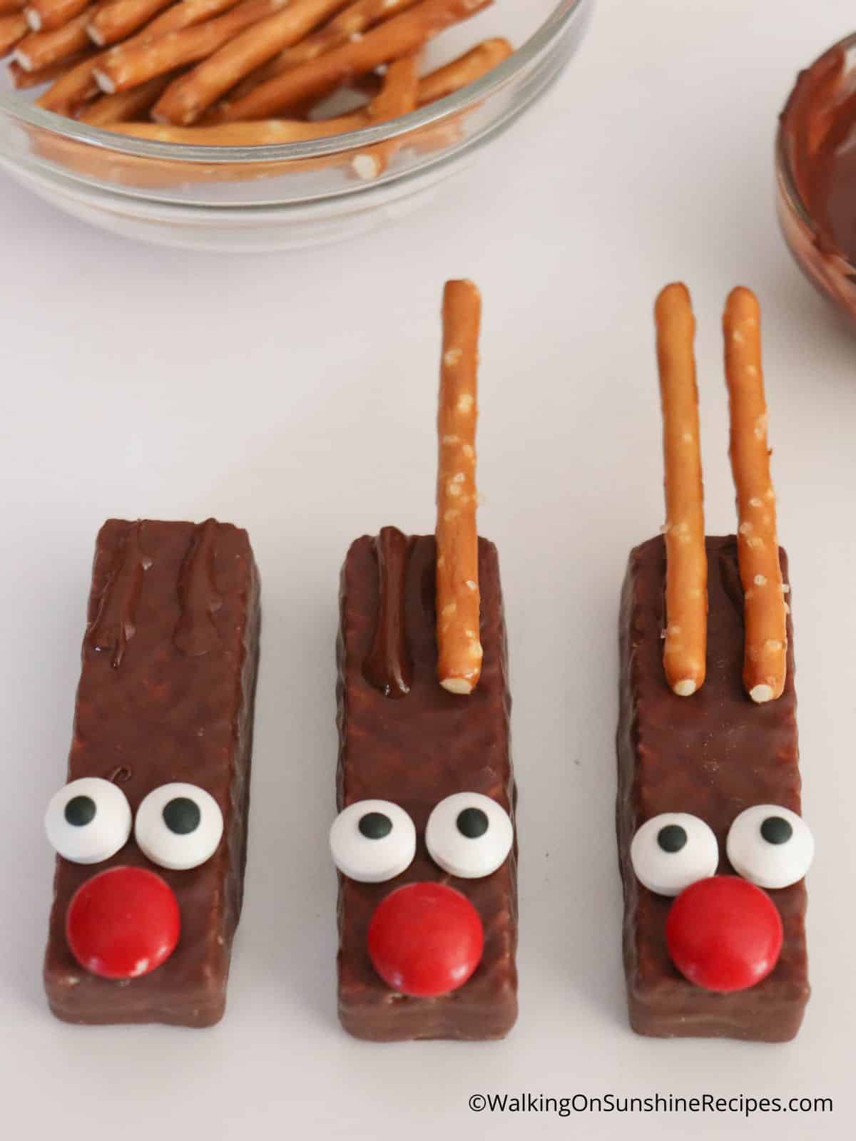 LIttle Debbie Nutty Buddies with candy pieces and pretzel sticks.