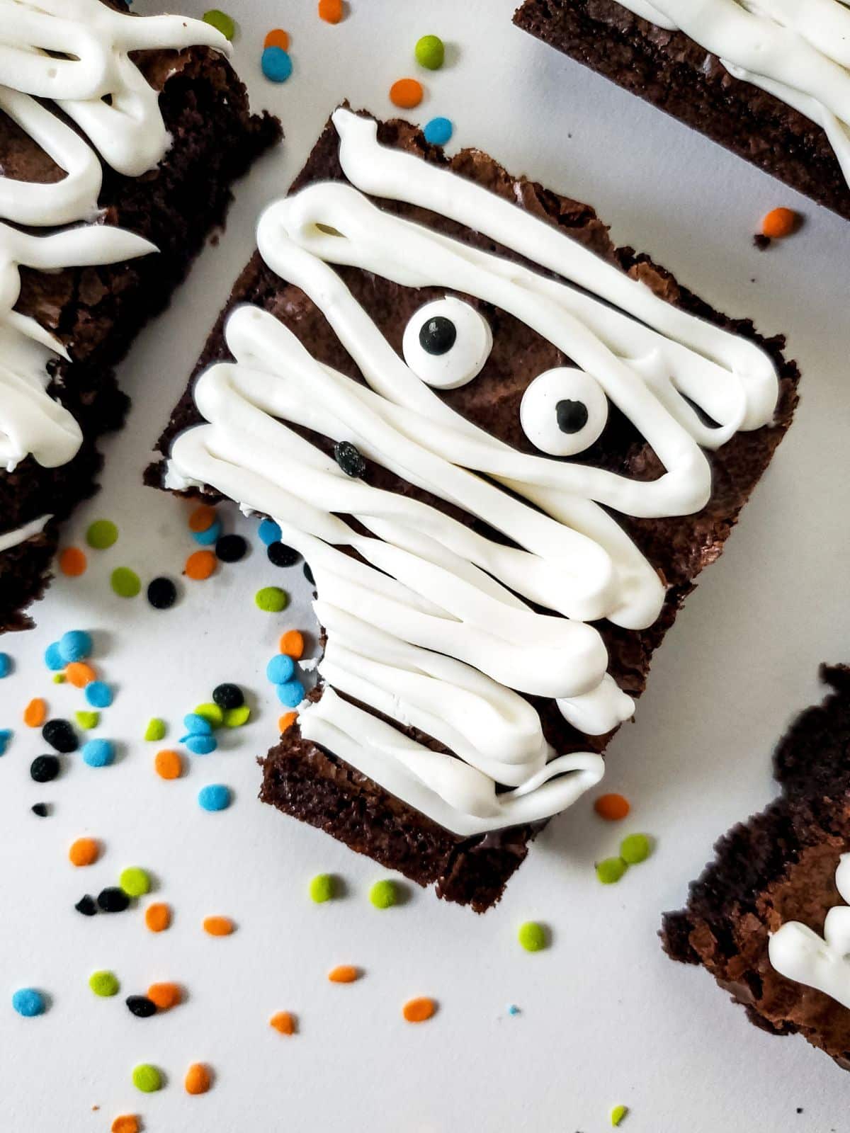 Bite from mummy brownie.