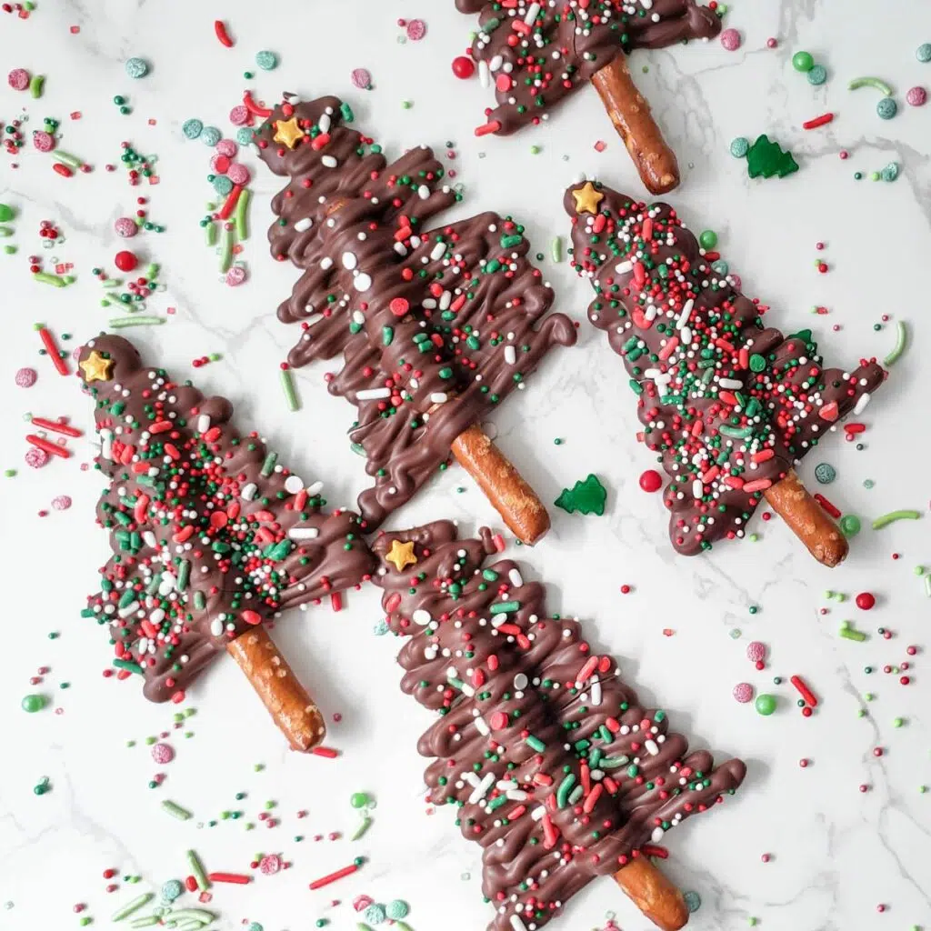 Christmas pretzel sticks.