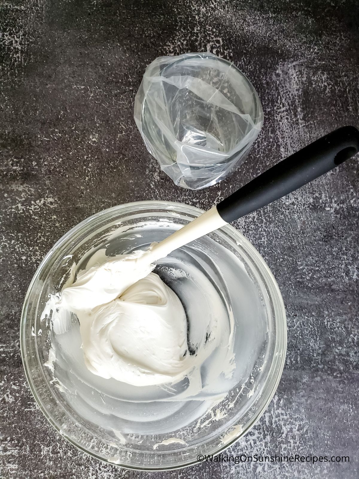 Frosting for Mummy Brownies.