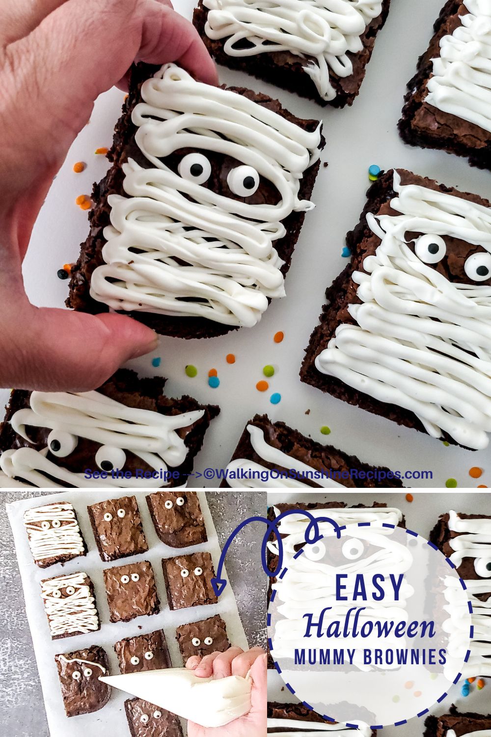 Halloween Brownies - Spooky Mummy Brownies!