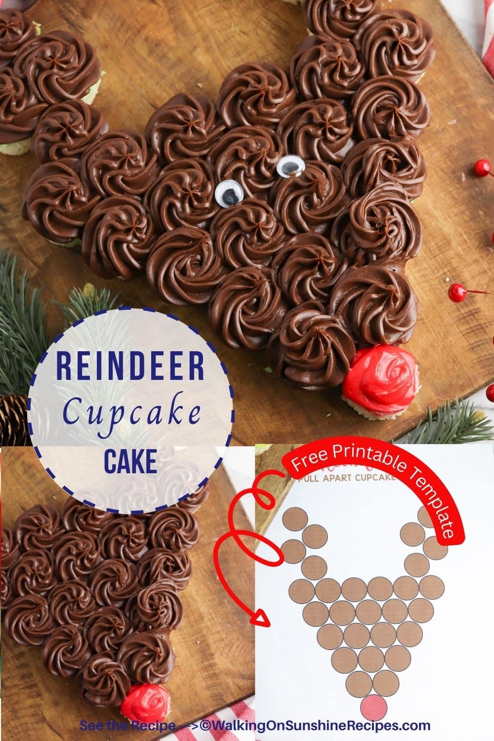 Reindeer Cupcake Cake Pull Apart Cupcake Cake