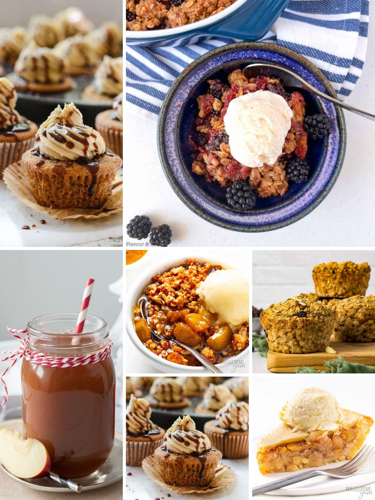 a collection of apple desserts that are sugar free.