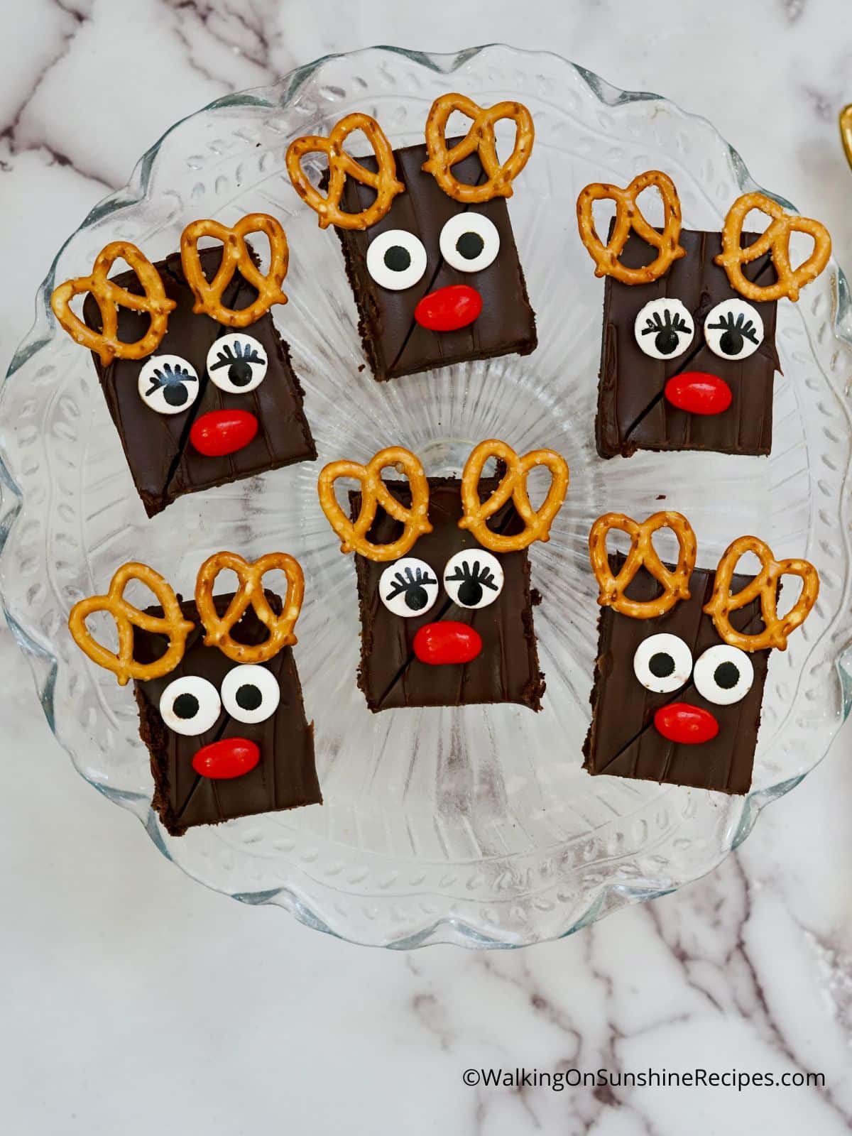 decorated brownies to look like reindeer.