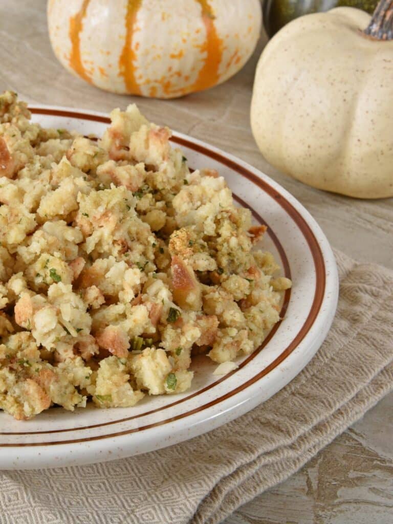 Crock pot stuffing served.