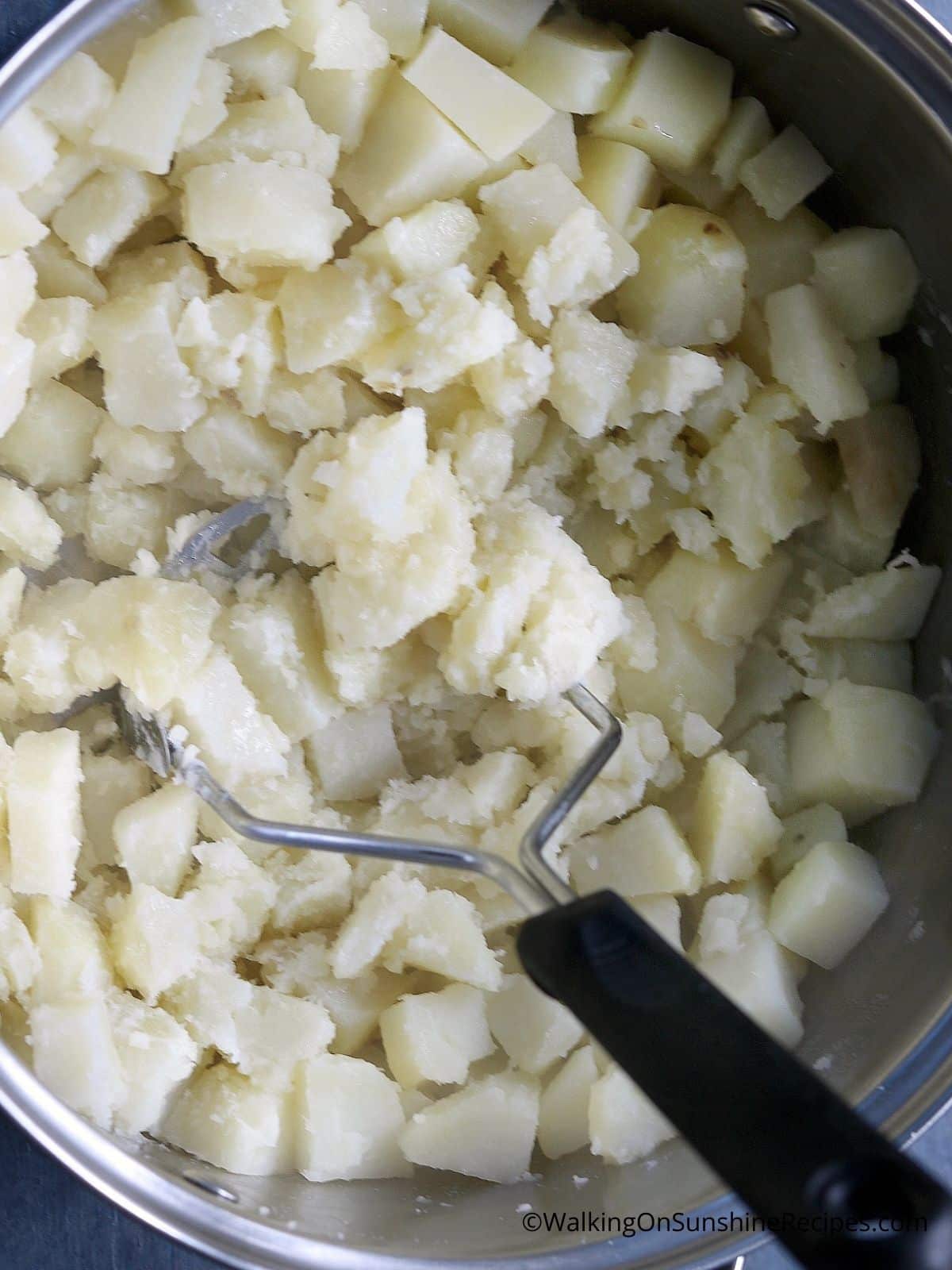 preparing mashed potatoes.