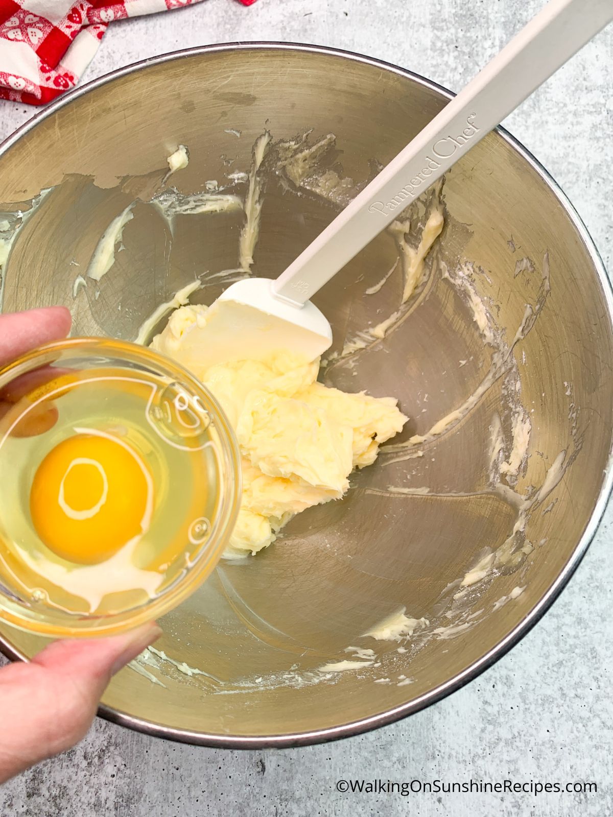 add egg to butter sugar mixture.