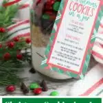 Christmas cookie mix in a mason jar gift idea.