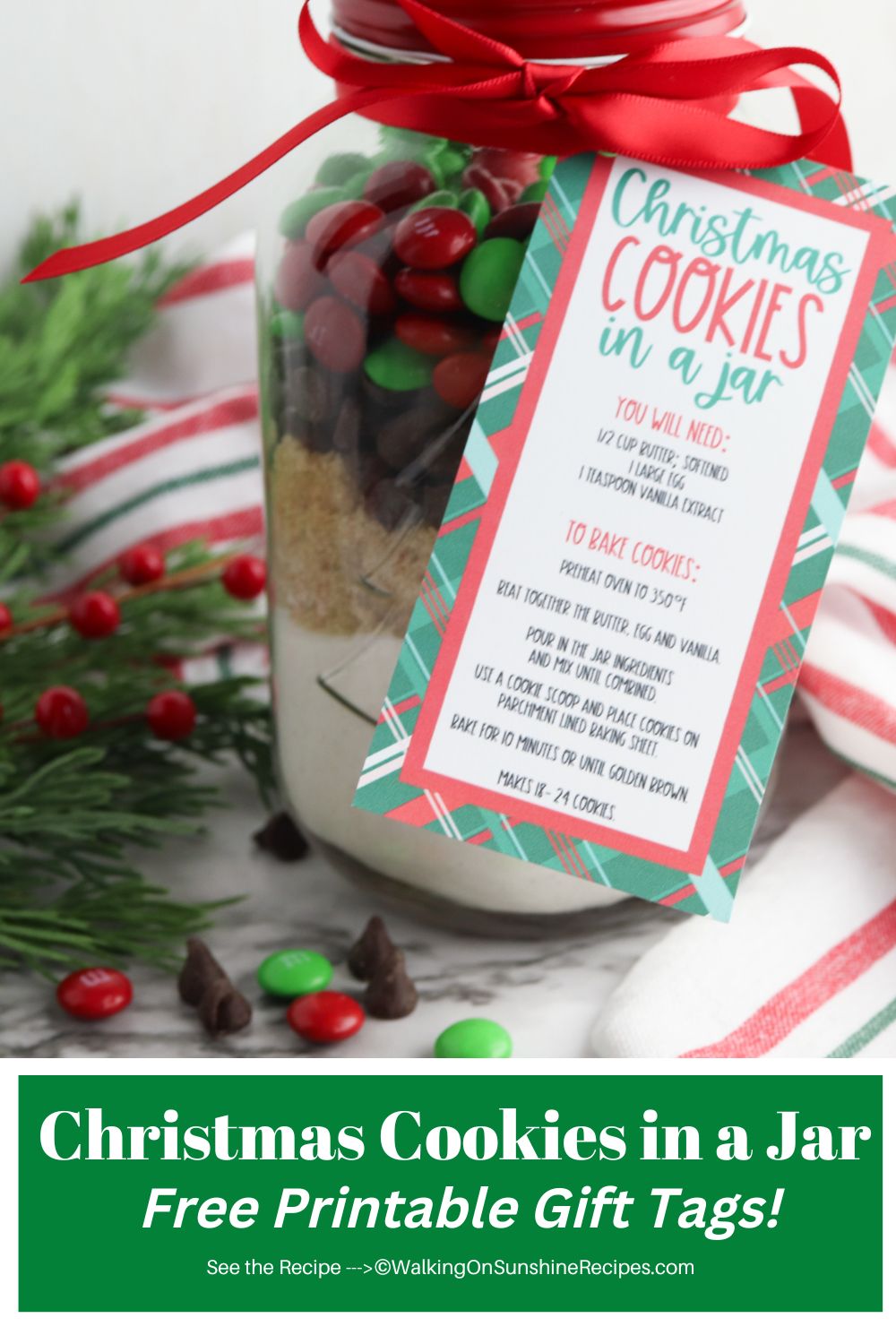 Christmas Cookie Mix In A Jar - Walking On Sunshine Recipes