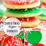 red and green sugar cookies for Christmas