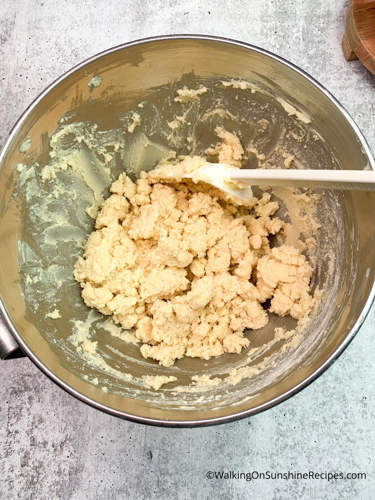 Cookie dough mixed in bowl.