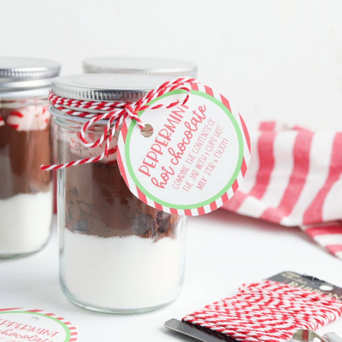 Peppermint Hot Cocoa Gift Jars - Artful Homemaking