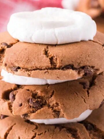 Chocolate chip cookies with marshmallows.