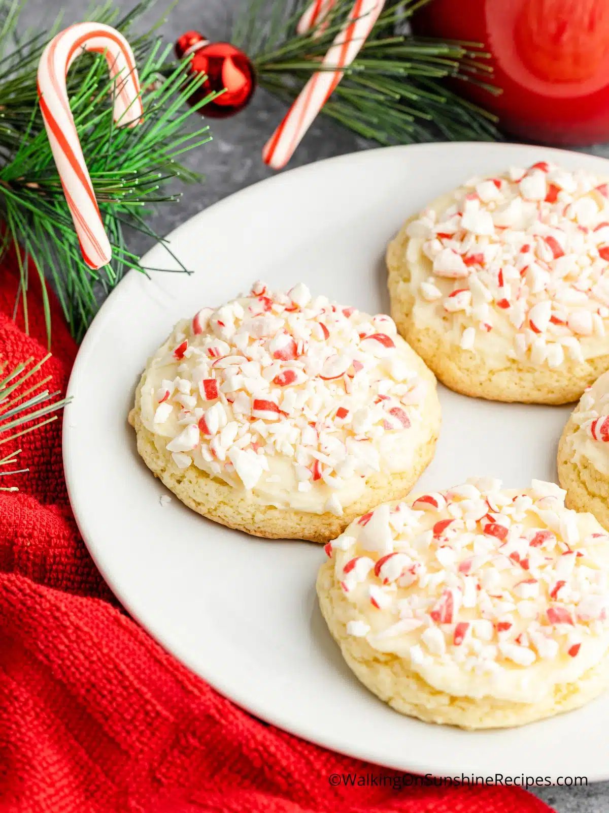 cake mix cookies with peppermint for Christmas.