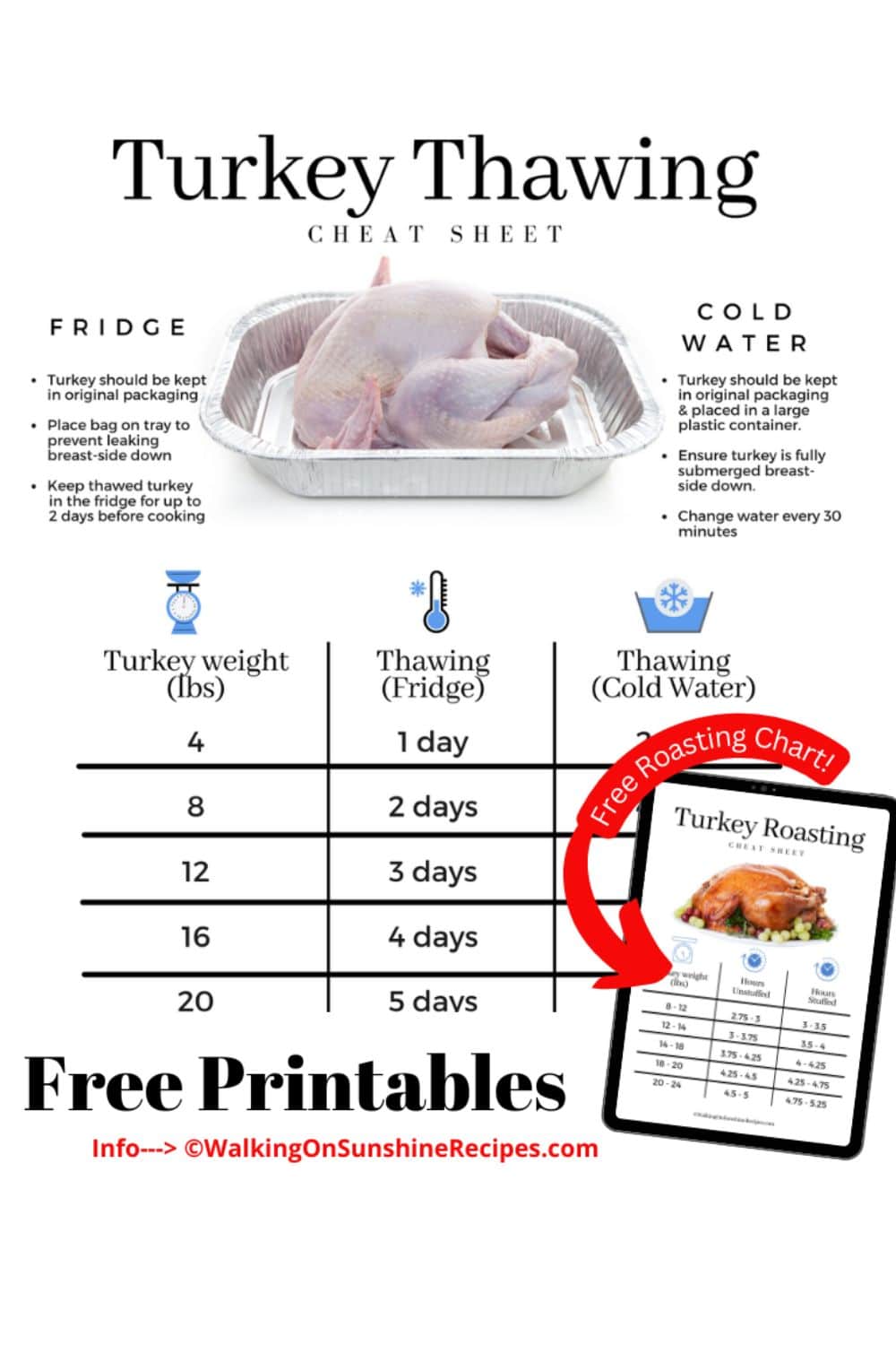 Tips On Thawing A Turkey Safely - Walking On Sunshine Recipes