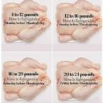 turkey thawing chart.