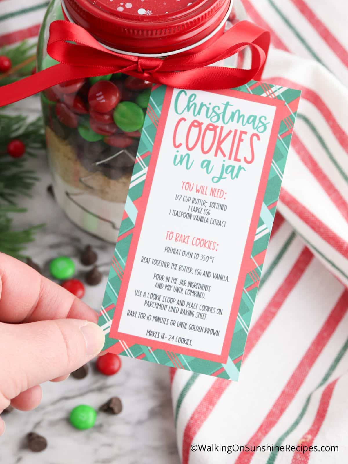 Christmas Cookies in a Jar & Free Printable - Sally's Baking Addiction