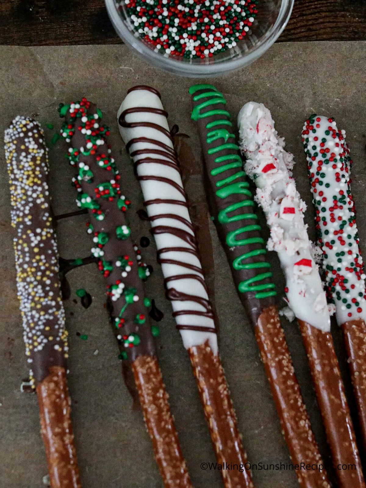 chocolate covered pretzels rods.