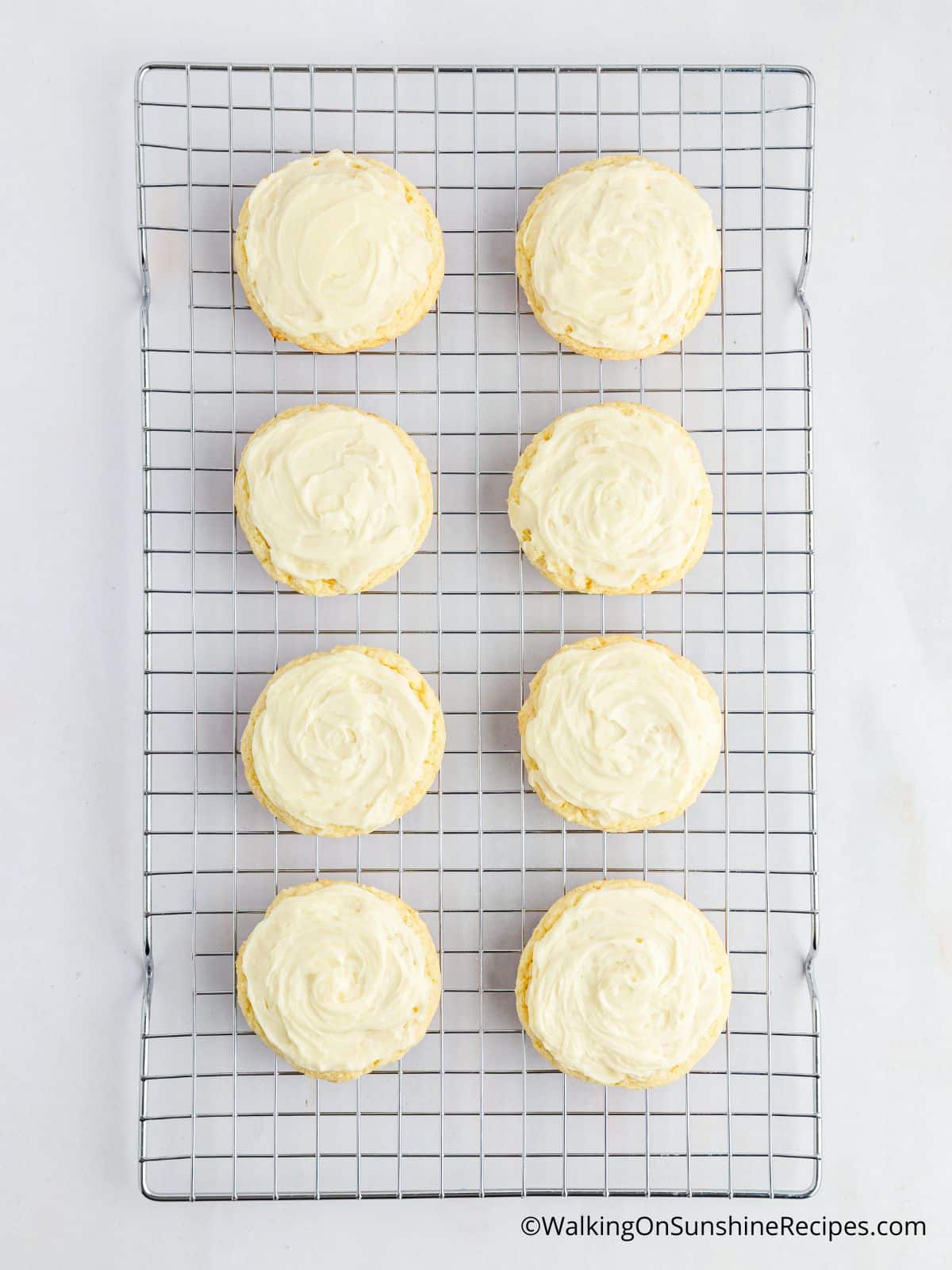 add frosting to cake mix cookies.
