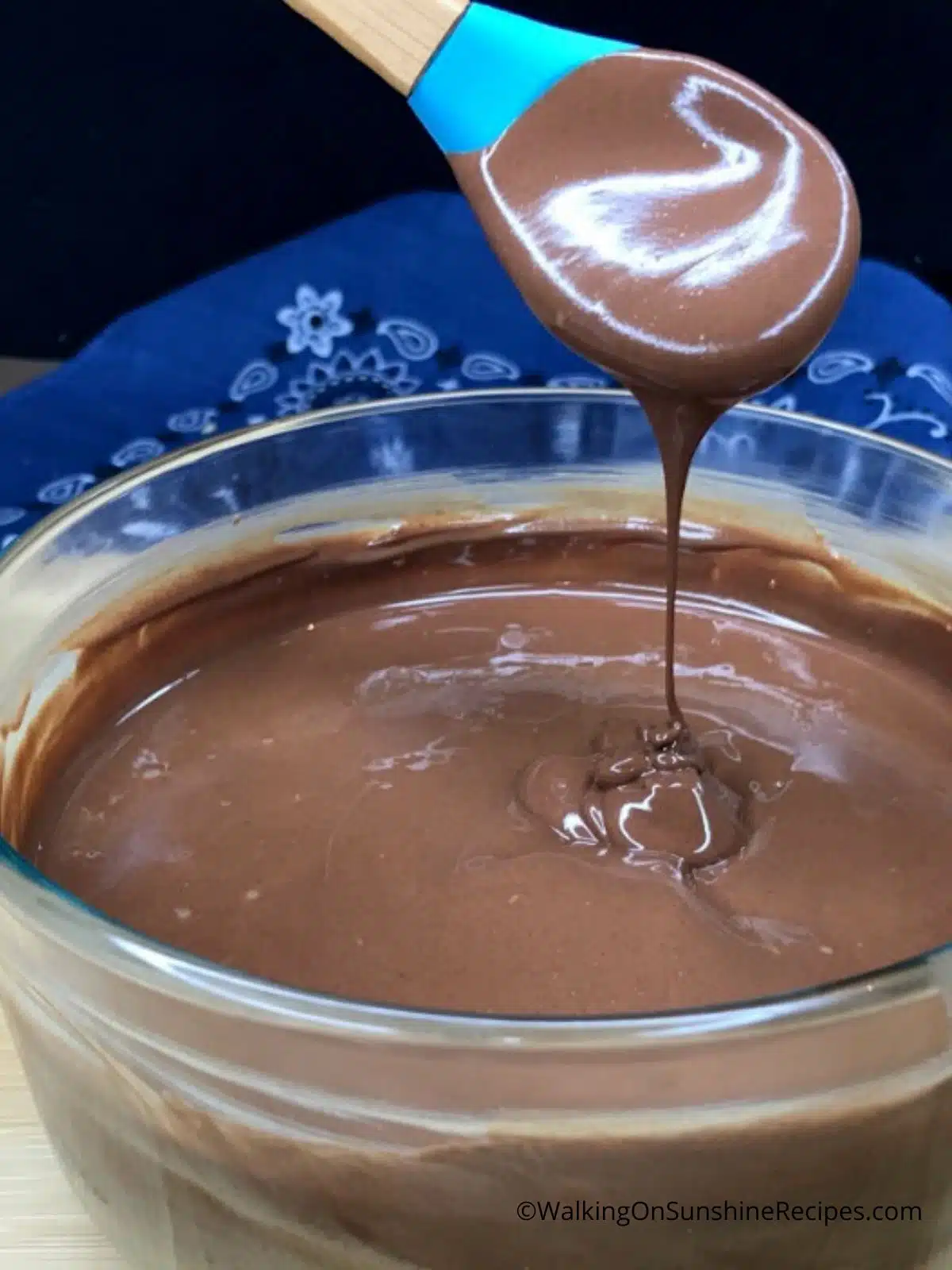 melted chocolate in bowl.