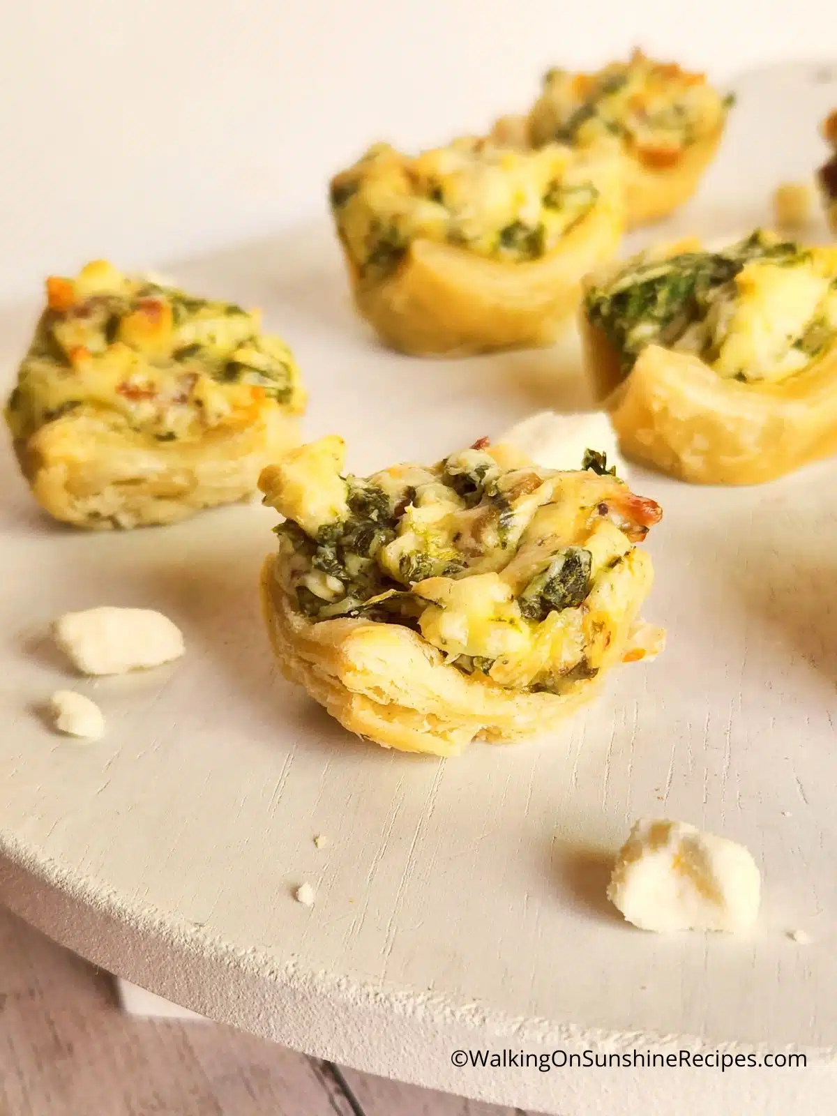 Cheese Puff Pastry Bites with Spinach