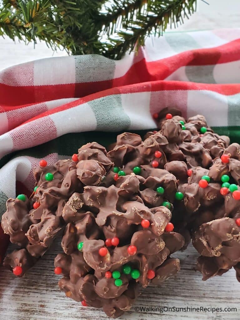 Chocolate Clusters with Peanuts made in the Crock Pot!