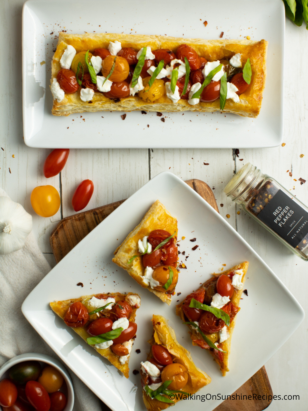 puff pastry tomato and mozzarella tart.