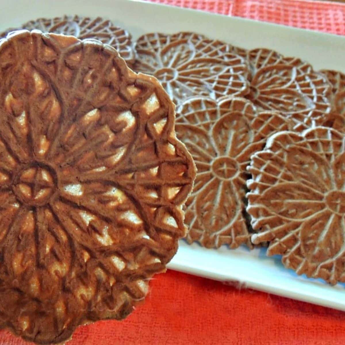 Pizzelle Maker- Non-Stick Electric Pizzelle Baker Press Makes Two 5-Inch Cookies