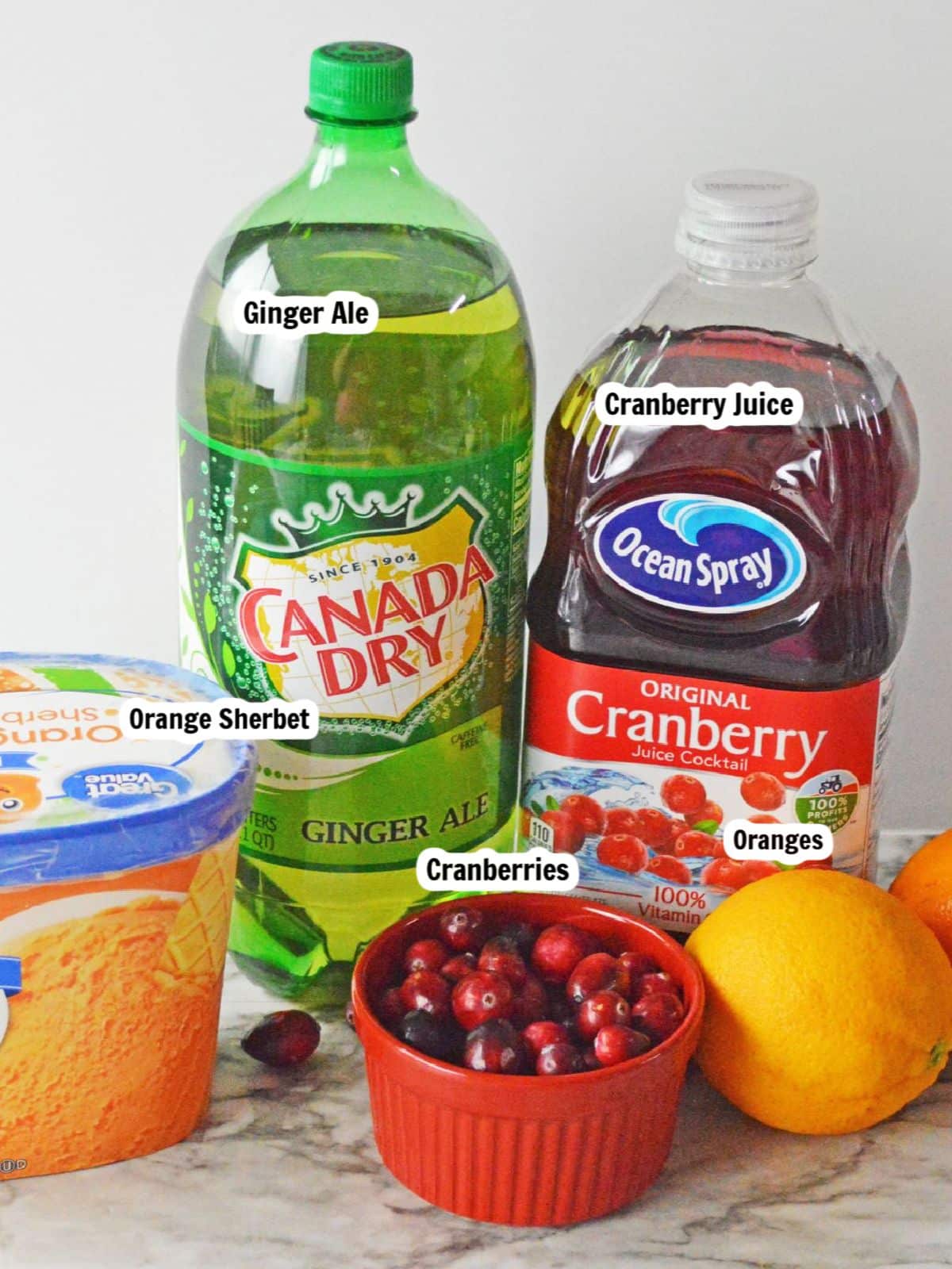 ingredients for brunch punch.