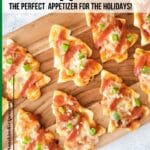 Christmas tree shaped pizza appetizers.