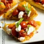 puff pastry with mozzarella and tomato