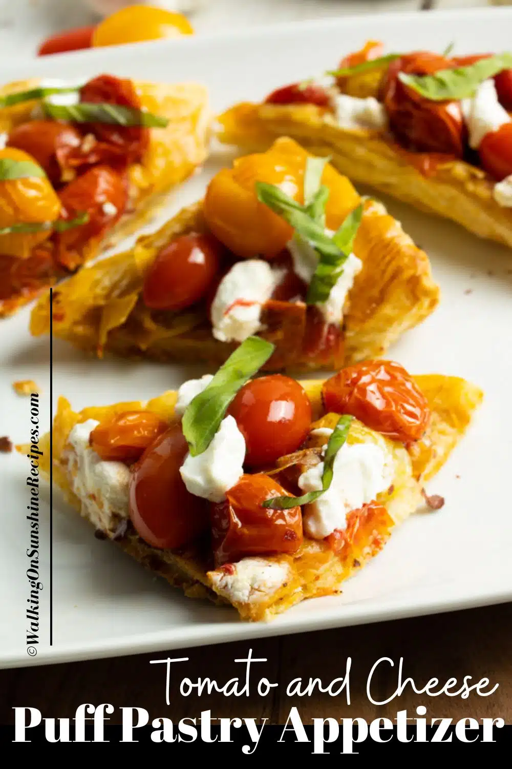 puff pastry with mozzarella and tomato