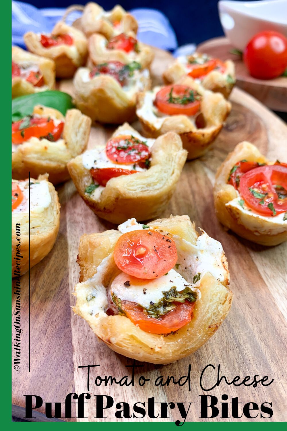 Tomato and Mozzarella Puff Pastry Bites Walking on Sunshine