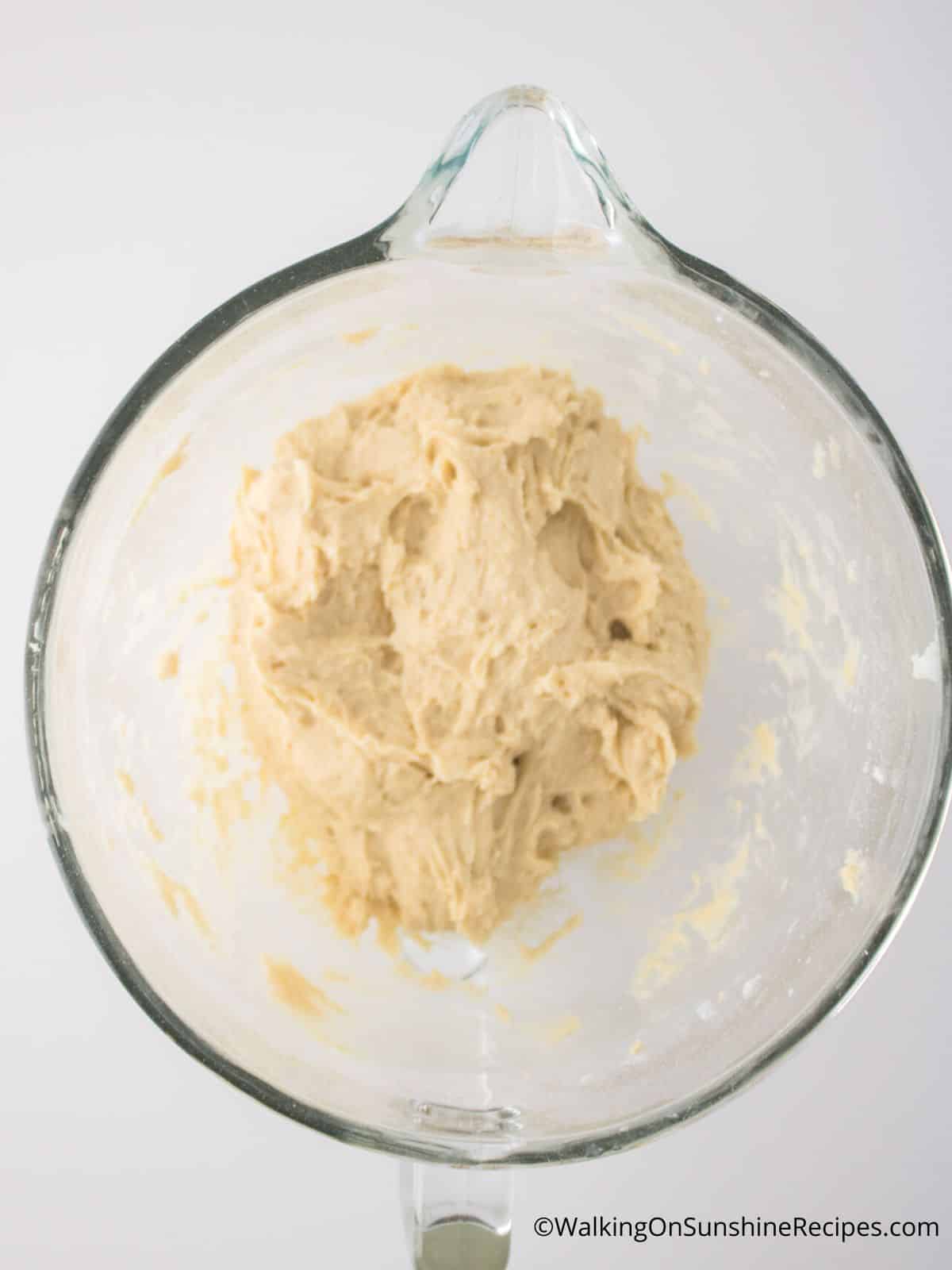 cinnamon roll dough in bowl.