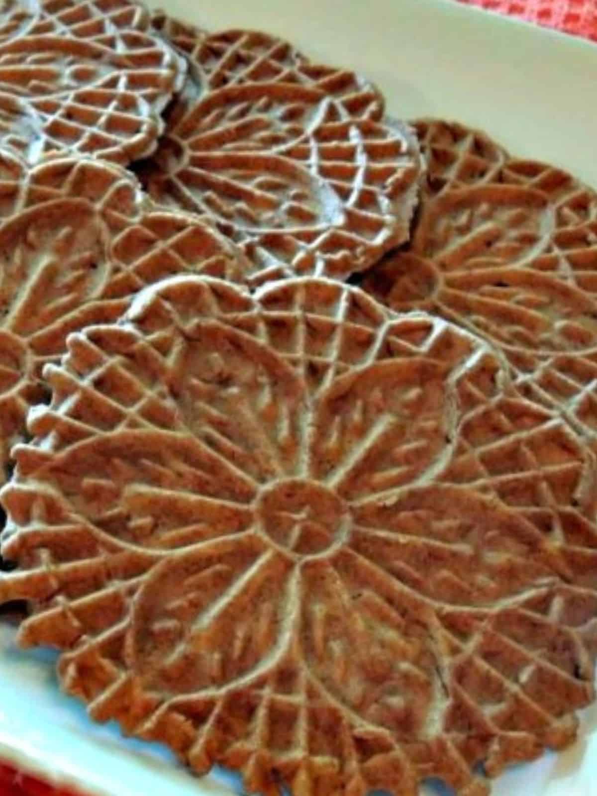 recipe for chocolate pizzelles.